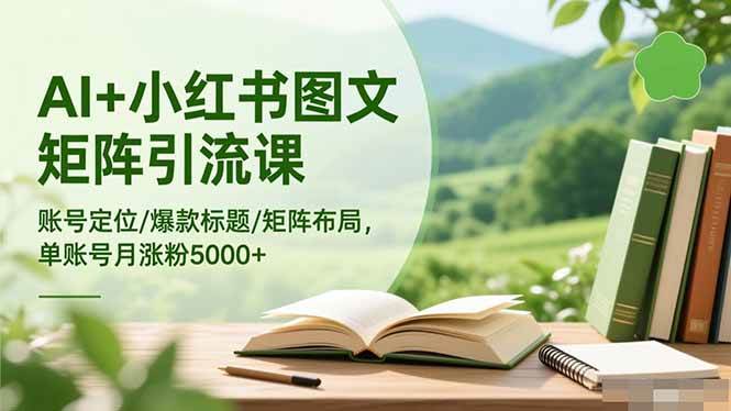 （16530期）AI+小红书图文矩阵引流课：账号定位/爆款标题/矩阵布局/单账号月涨粉5000+-洛柒笔记