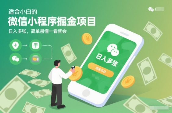 适合小白的微信小程序掘金项目，日入多张，简单易懂一看就会【揭秘】-洛柒笔记