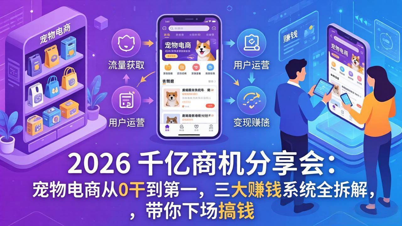 （17726期）2026 千亿商机分享会：宠物电商从0干到第一，三大赚钱系统全拆解，带你下场搞钱-洛柒笔记