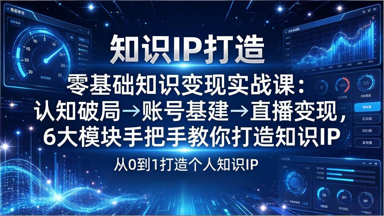 （17741期）零基础知识IP变现实战课：认知破局→账号基建→直播变现，6大模块手把手教你打造知识IP-洛柒笔记