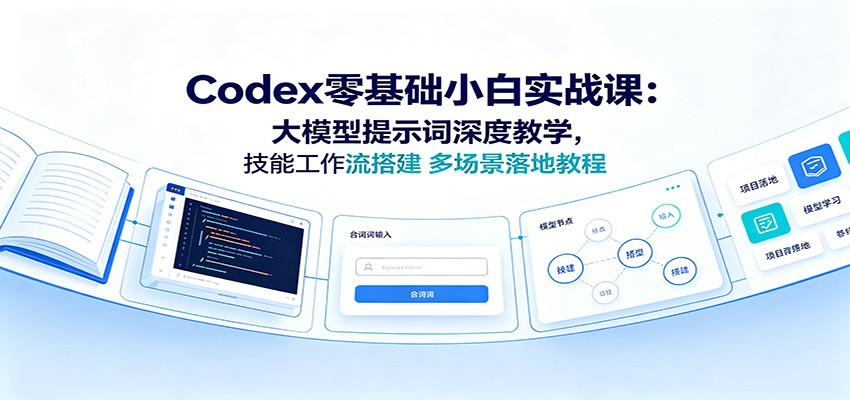 Codex零基础小白实战课：大模型提示词深度教学，技能工作流搭建多场景落地教程-洛柒笔记