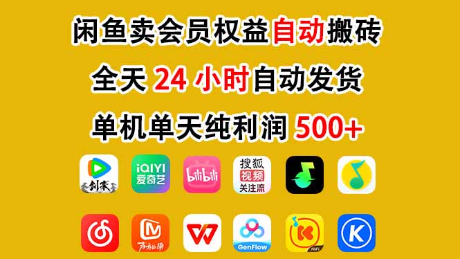 闲鱼卖会员权益，一部手机日入5张+，无需囤货全程24小时自动托管-洛柒笔记