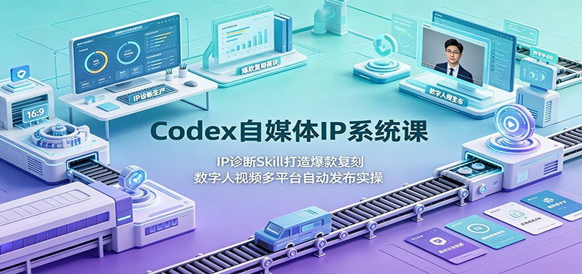 Codex自媒体IP系统课：IP诊断Skill打造爆款复刻，数字人视频多平台自动发布实操-洛柒笔记