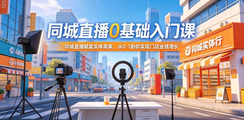 同城直播0基础入门课，同城直播赋能实体商家，从0-1助你实现门店业绩增长-洛柒笔记