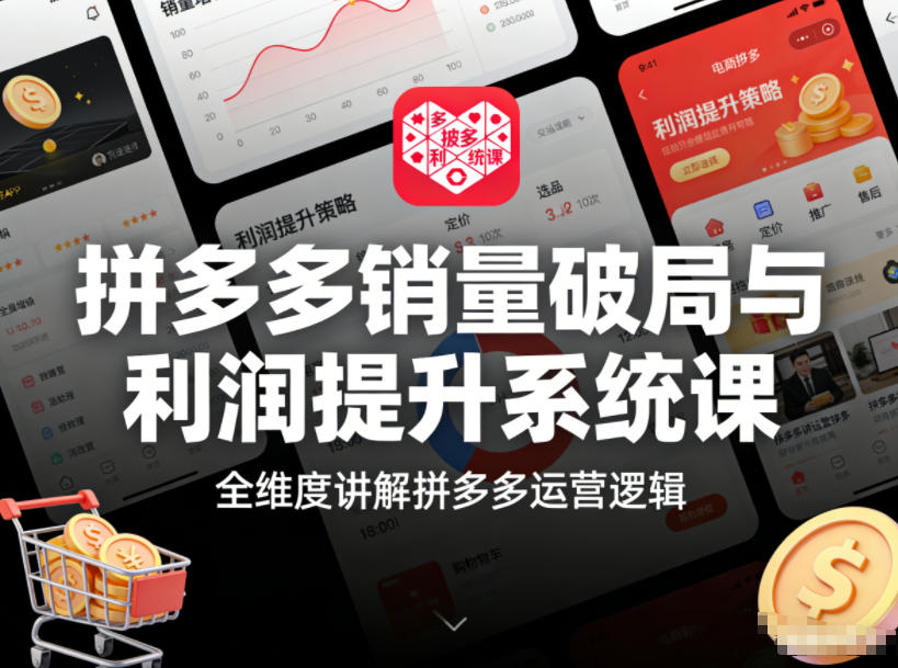 拼多多销量破局与利润提升系统课，全维度讲解拼多多运营逻辑-洛柒笔记
