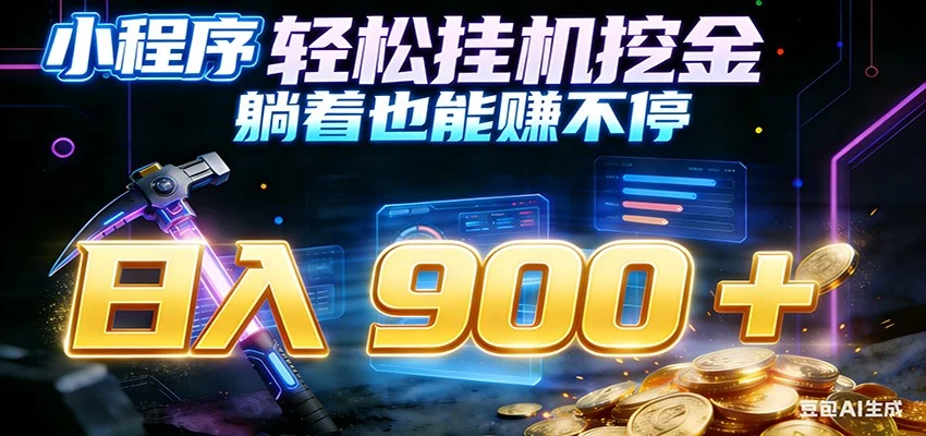 小程序挂机挖金，自动赚金币换现金，多号并行日入900+，轻松搞副业-洛柒笔记
