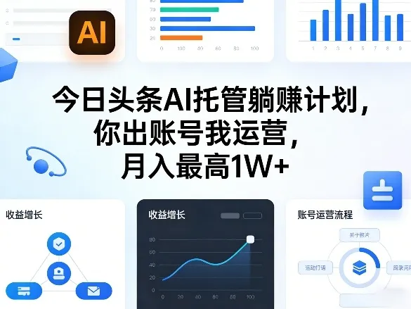 今日头条AI托管躺賺计划，你出账号我运营，月入最高1W+-洛柒笔记