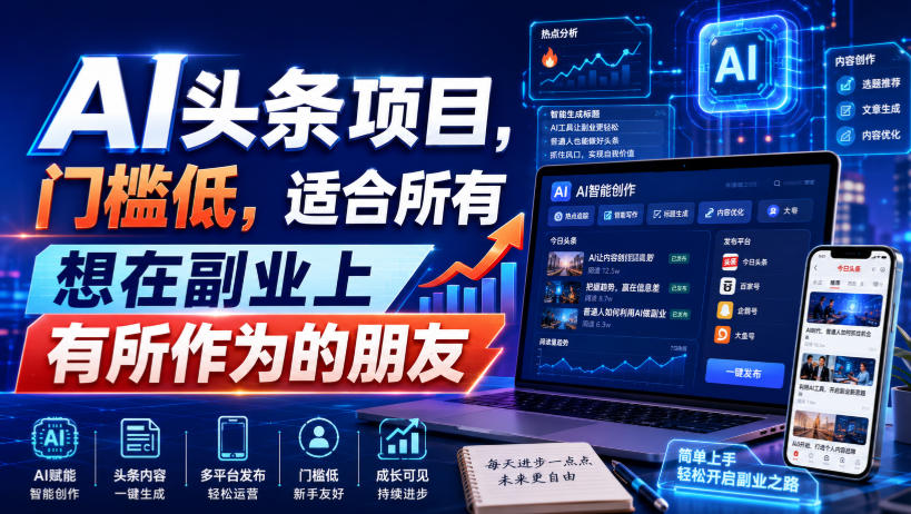 引力圈AI头条项目，门槛低，适合所有想在副业上有所作为的朋友-洛柒笔记