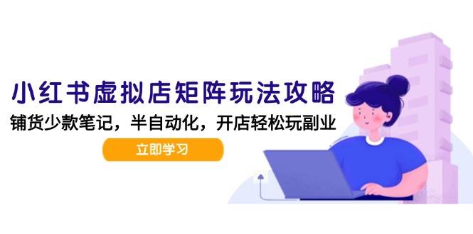 小红书虚拟店矩阵玩法-更新56，AI批量制作笔记，半自动化运营日发20笔记攻略-洛柒笔记