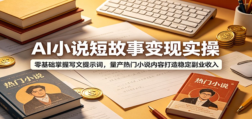 AI小说短故事变现实操：零基础掌握写文提示词，量产热门小说内容打造稳定副业收入-洛柒笔记