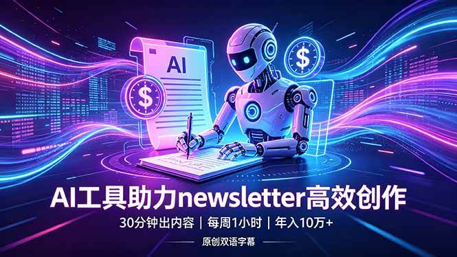 （18279期）做newsletter怕费时间？AI工具帮你30分钟出内容，每周1小时，年入10万+【原创双语字幕】-洛柒笔记