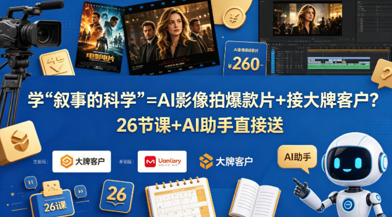 学《叙事的科学》=AI影像拍爆款片+接大牌客户？26节课+AI助手直接送【原创双语字幕】-洛柒笔记