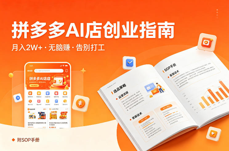 开一家拼多多AI店，月入2W+，无脑賺，告别打工，附SOP手册-洛柒笔记