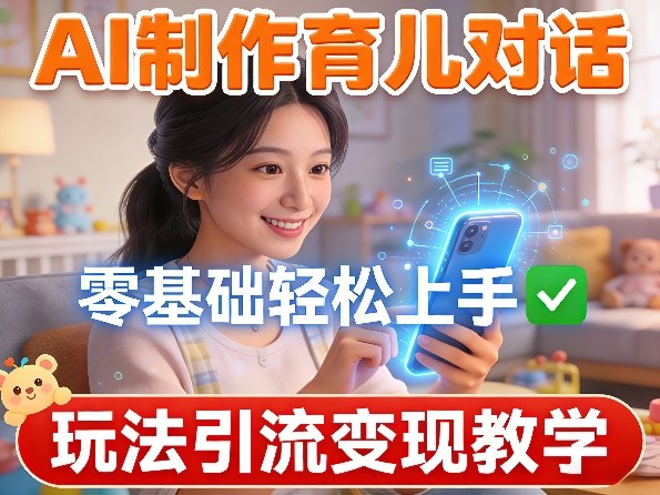AI制作育儿对话，零基础轻松上手，玩法引流变现教学-洛柒笔记