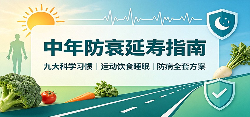 中年防衰延寿指南：九大科学习惯，运动饮食睡眠防病全套方案-洛柒笔记
