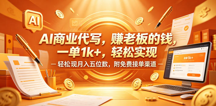 AI商业代写，賺老板的钱，一单1k+，轻松实现月入五位数，附免费接单渠道【揭秘】-洛柒笔记