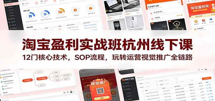 淘宝盈利实战班杭州线下课：12门核心技术，SOP 流程，玩转运营视觉推广全链路-洛柒笔记