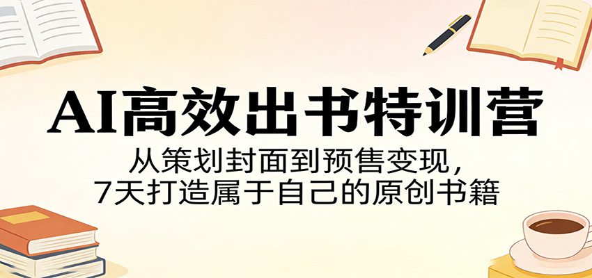 AI高效出书特训营：从策划封面到预售变现，7天打造属于自己的原创书籍-洛柒笔记
