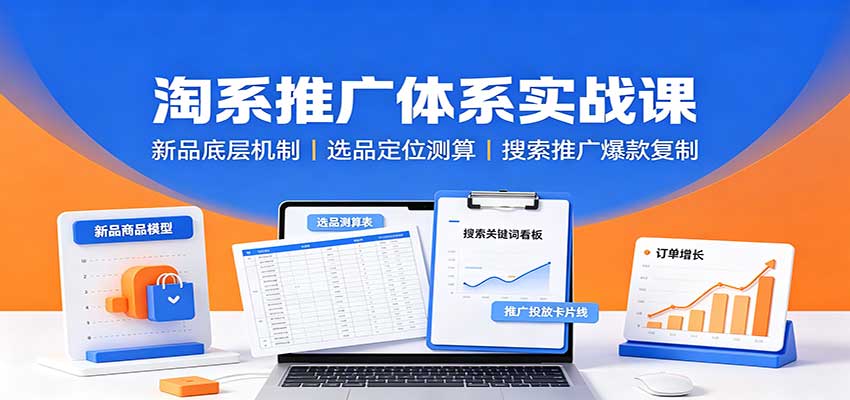 淘系推广体系实战课：新品底层机制，选品定位测算，搜索推广爆款复制-洛柒笔记