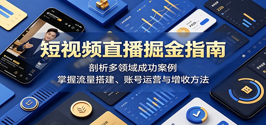短视频直播掘金指南：剖析多领域成功案例，掌握流量搭建、账号运营与增收方法-洛柒笔记