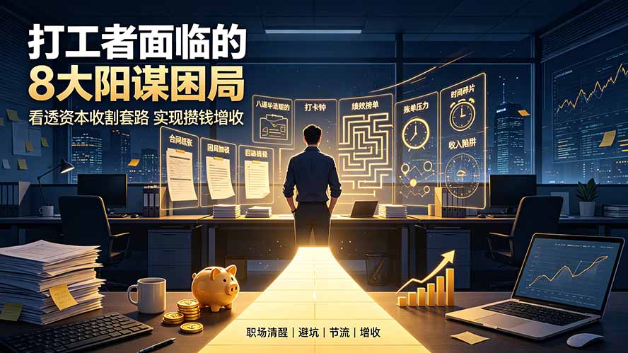 付费文章：打工者面临的8大阳谋困局，看透资本收割套路实现攒钱增收-洛柒笔记