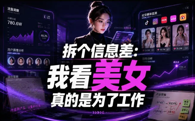 我给看美女找了一个非常恰当的理由，信息差项目-洛柒笔记