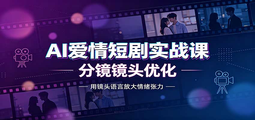 AI爱情短剧实战课：故事剧本创作，分镜镜头优化，智能体提示词-洛柒笔记