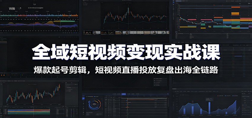 全域短视频变现实战课：爆款起号剪辑，短视频直播投放复盘出海全链路-洛柒笔记