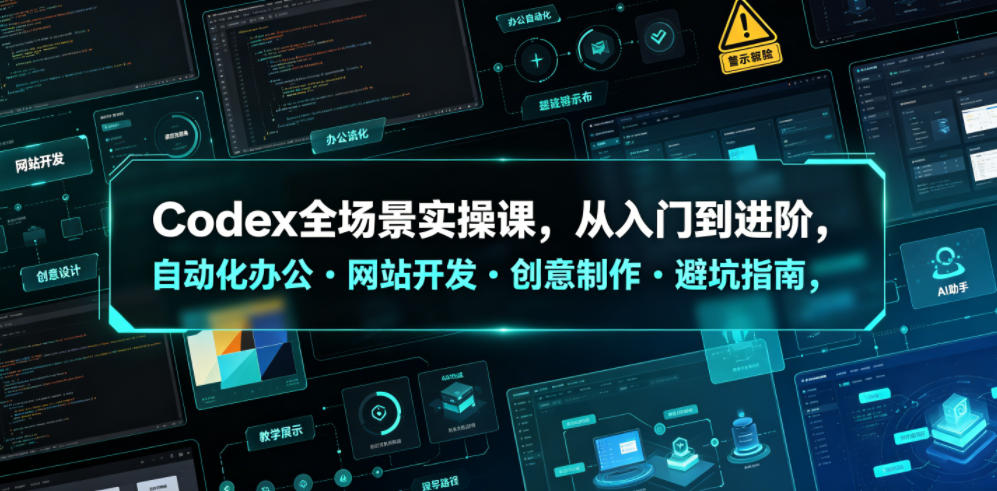 Codex全场景实操课，从入门到进阶，自动化办公・网站开发・创意制作・避坑指南，全流程教学-洛柒笔记