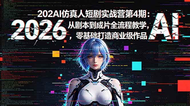 （18656期）2026AI仿真人短剧实战营第4期：从剧本到成片全流程教学，零基础打造商业级作品-洛柒笔记