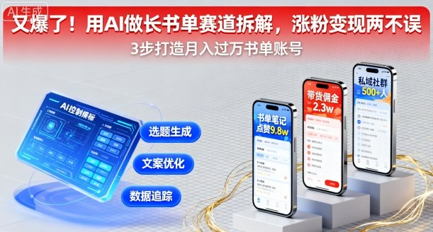 又爆了！用AI做长书单赛道拆解，涨粉变现两不误-洛柒笔记