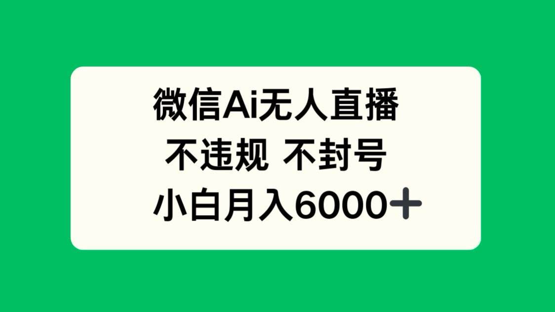 （14733期）微信AI无人直播，不违规 不封号 ，小白月入6000+-洛柒笔记