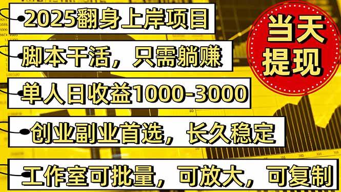 图片[1]-（16501期）2025翻身上岸项目脚本干活，内部客户经理内部开号，单人日收益1000-300…-洛柒笔记