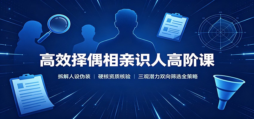 高效择偶相亲识人高阶课：拆解人设伪装，硬核资质核验，三观潜力双向筛选全策略-洛柒笔记