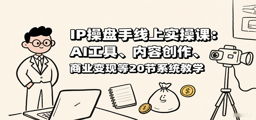 IP操盘手线上实操课：AI工具、内容创作、商业变现等20节系统教学-洛柒笔记