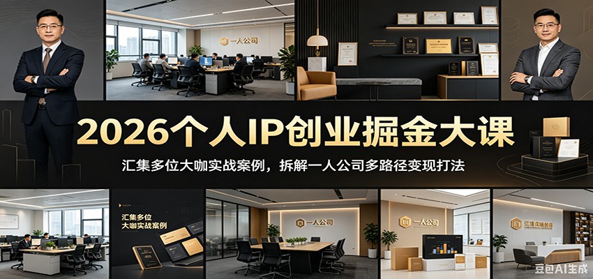 2026个人IP创业掘金大课：汇集多位大咖实战案例，拆解一人公司多路径变现打法-洛柒笔记