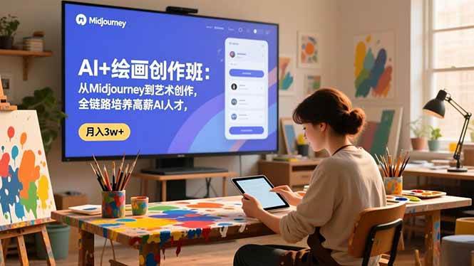 （16597期）AI+绘画创作班：从Midjourney到艺术创作，全链路培养高薪AI人才，月入3w+-洛柒笔记