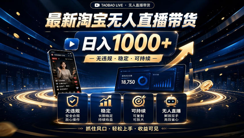 2026淘宝无人直播15.0，独家新技术，不用露脸、不用熬夜，自动直播自动出单，25小时卖17W【揭秘】-洛柒笔记
