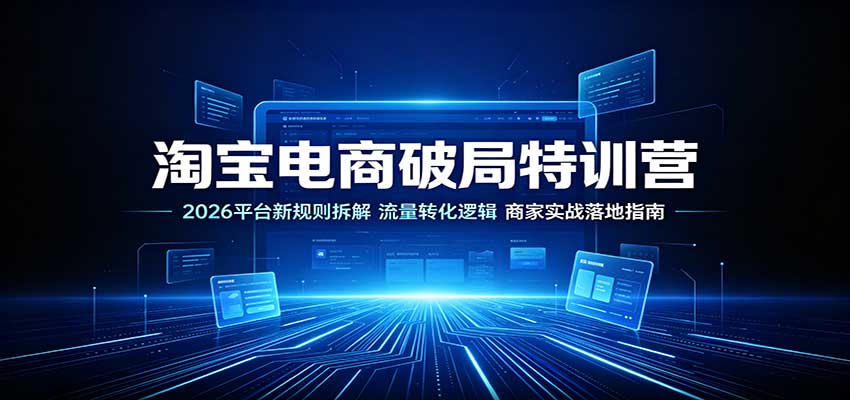 淘宝电商破局特训营：2026平台新规则拆解，流量转化逻辑，商家实战落地指南-洛柒笔记