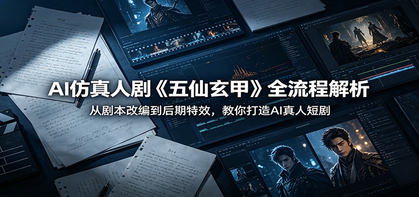 AI仿真人剧《五仙玄甲》全流程解析：从剧本改编到后期特效，教你打造AI真人短剧-洛柒笔记