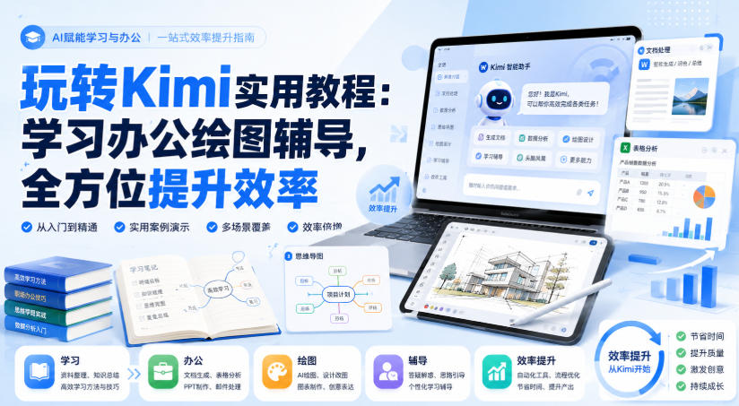玩转Kimi实用教程：学习办公绘图辅导，全方位提升效率-洛柒笔记