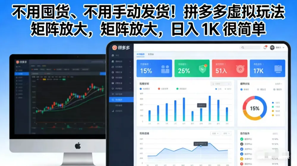不用囤货、不用手动发货！拼多多虚拟玩法，矩阵放大，日入 1K 很简单-洛柒笔记