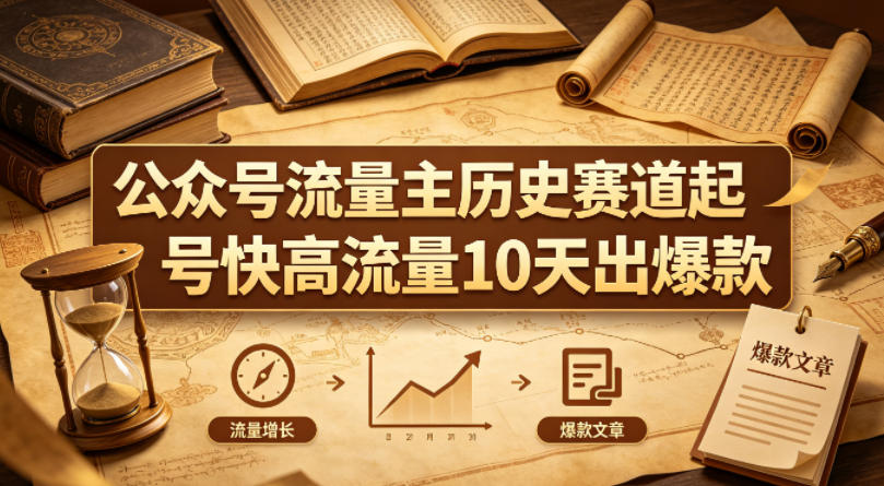 公众号流量主之历史赛道，起号快+高流量，10天就能出爆款！-洛柒笔记