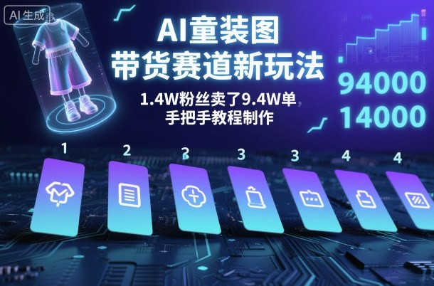 AI童装图文带货赛道新玩法，1.4W粉丝卖了9.4W单，手把手教程制作-洛柒笔记