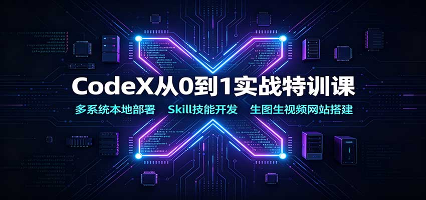 CodeX从0到1实战特训课：多系统本地部署，Skill技能开发，生图生视频网站搭建-洛柒笔记