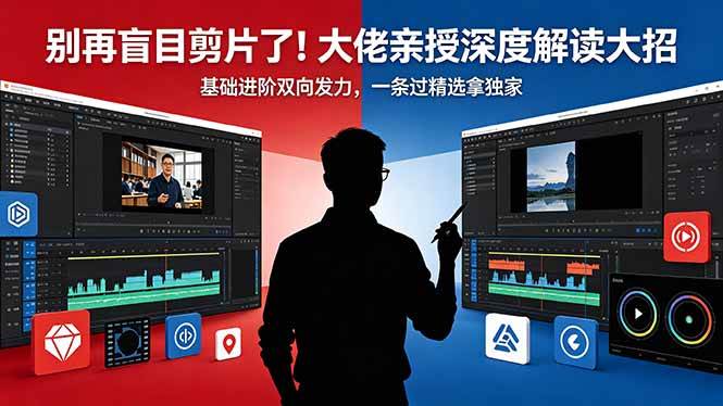 （18384期）别再盲目剪片了！大佬亲授深度解读大招，基础进阶双向发力，一条过精选拿独家-洛柒笔记