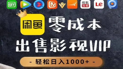零成本卖影视会员，一天卖出上百单，轻轻松松日入1000+-洛柒笔记