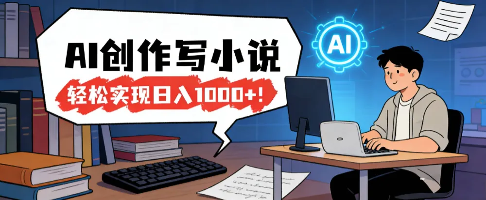 26年最新风口项目，AI工具创作写小说，轻松实现日入1000+-洛柒笔记