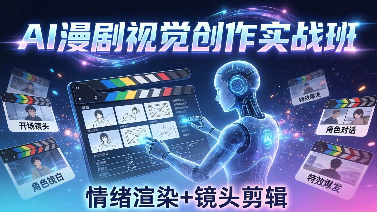 （17874期）AI漫剧视觉导演思维实战班，从脚本到成片全掌握，分镜设计情绪渲染一站学会-洛柒笔记