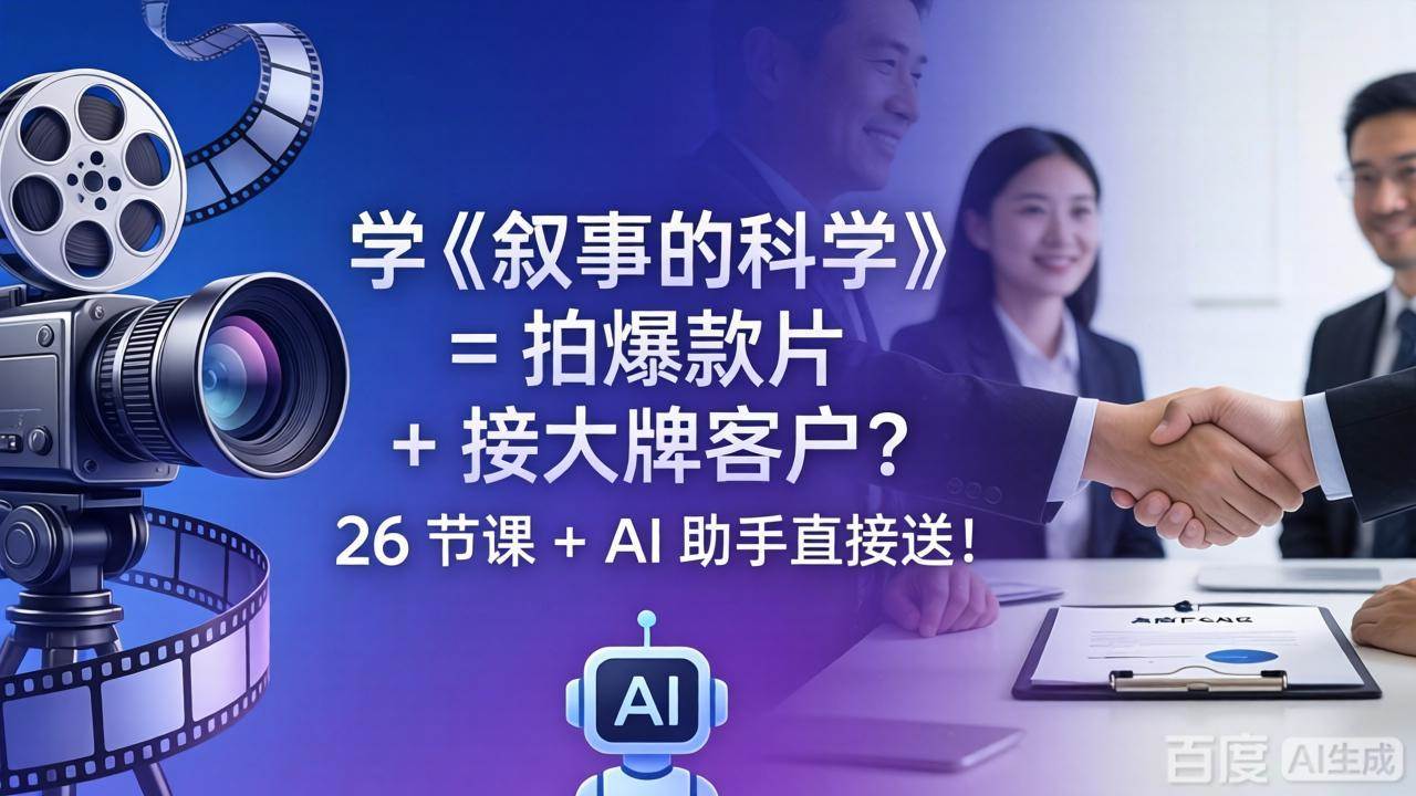 （18302期）学《叙事的科学》= 拍爆款片 + 接大牌客户？26 节课 + AI 助手直接送！-洛柒笔记